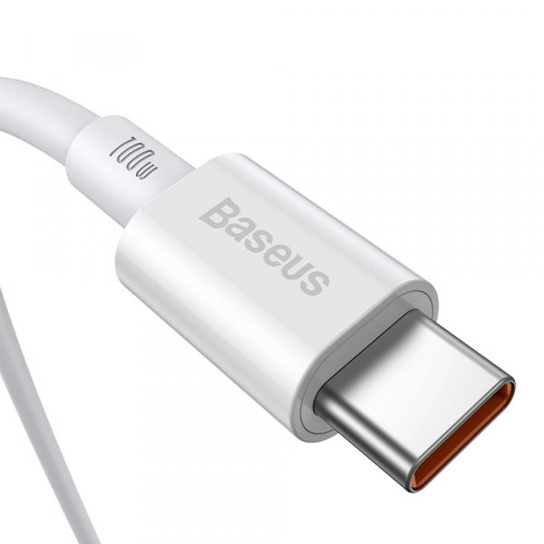 Baseus USB-C to USB-C Cable Superior Series, 100W, 5A, 1m, White CATYS-B02