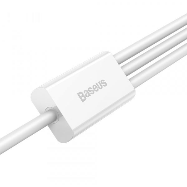 Baseus USB-A to Lightning / microUSB / USB-C Charging Cable Superior 3in1 Series, 20W, 3.5A, 1.2m, White CAMLTYS-02