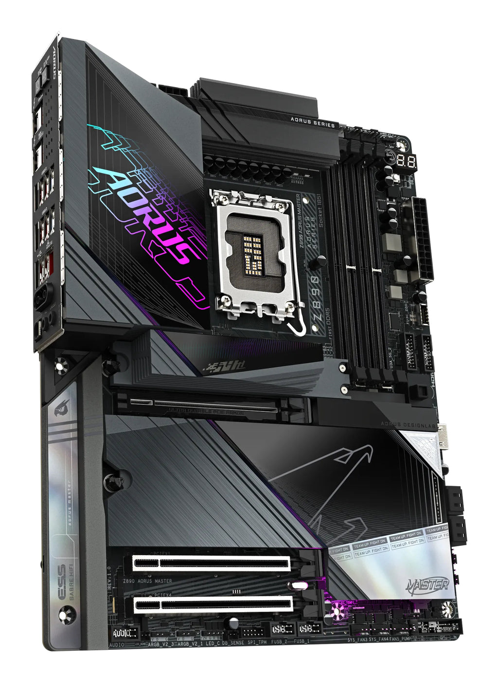 GIGABYTE Carte mère Z890 AORUS MASTER - Prend en charge les processeurs Intel Core Ultra (Série 2), VRM à 18+1+2 phases, jusqu'à 9500MHz DDR5 (OC), 2xPCIe 5.0 + 3xPCIe 4.0, Wi-Fi 7, LAN 10GbE, Thunderbolt 4
