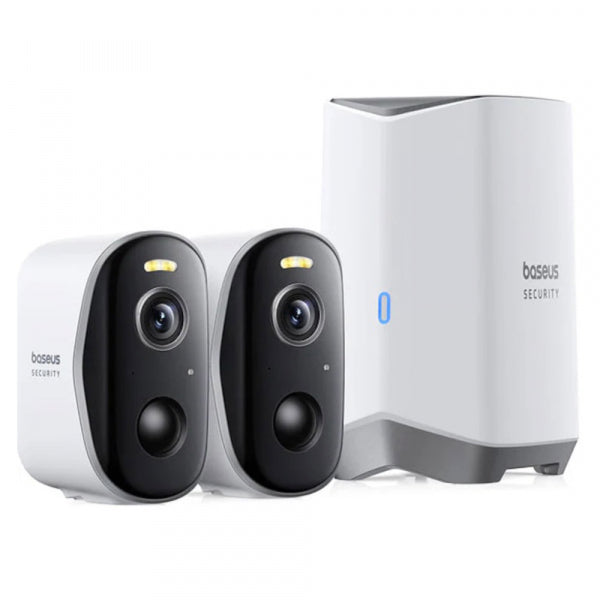 Baseus Home Security Camera N1 Plus, Wi-Fi, 2K, IP67, Outdoor, 2-Pack, White S0TY002131