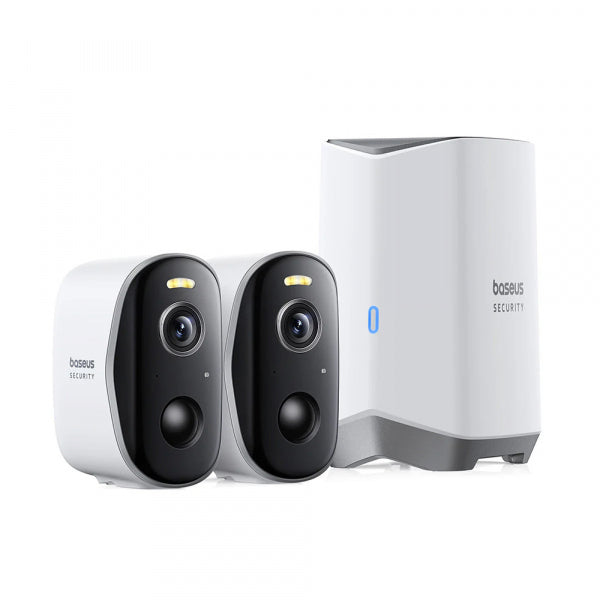 Baseus Home Security Camera N1, Wi-Fi, 2K, IP67, Outdoor, 2-Pack, White S0TW002131