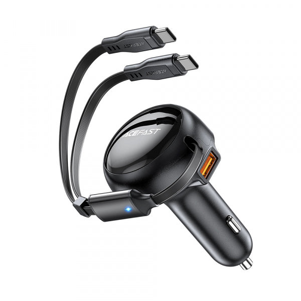Acefast Car Charger B13, 53W, 3A, 1 x USB-A, with USB-C Cable, Black