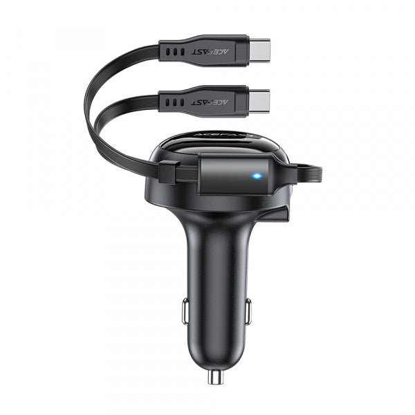 Acefast Car Charger B13, 53W, 3A, 1 x USB-A, with USB-C Cable, Black