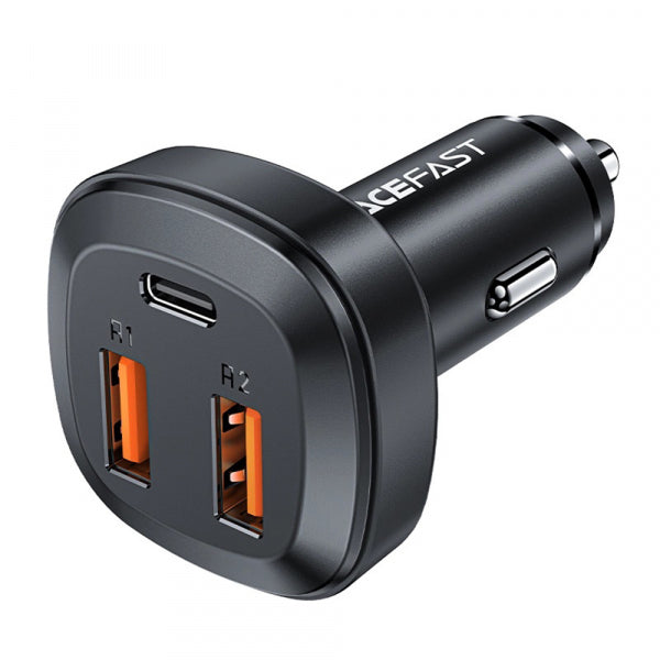 Acefast Car Charger B9, 66W, 5A, 2 x USB-A - 1 x USB-C, Black