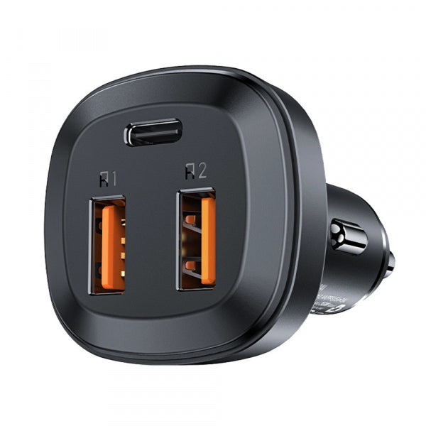 Acefast Car Charger B9, 66W, 5A, 2 x USB-A - 1 x USB-C, Black