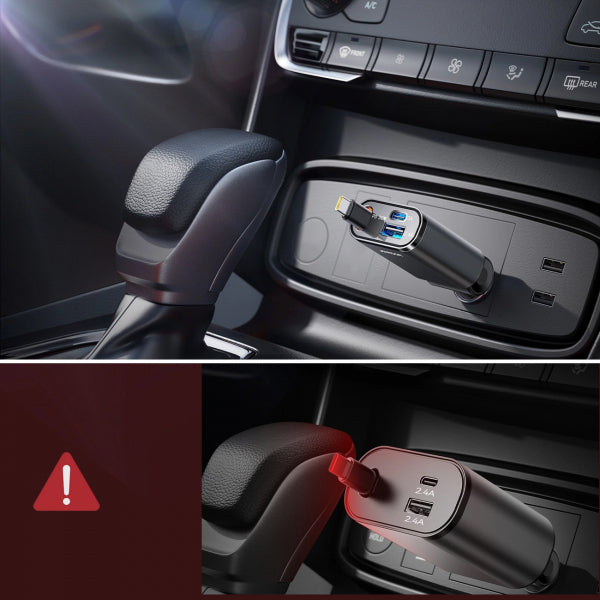 Joyroom Car Charger JR-CCL07, 30W, 3A, 1 x USB-A - 1 x USB-C, with USB-C Cable, Grey