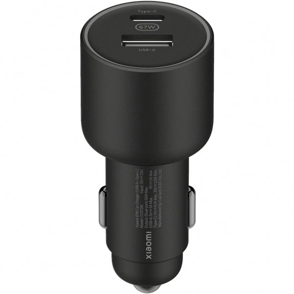 Xiaomi Car Charger GaN, 67W, 3A, 1 x USB-A - 1 x USB-C, Black BHR6814GL