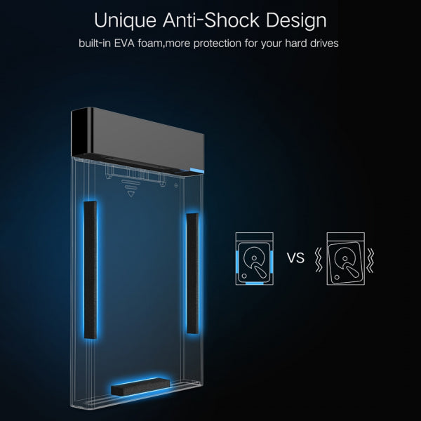 Ugreen HDD / SSD Enclosure US221 for SATA 2.5inch, USB 3.0, Black