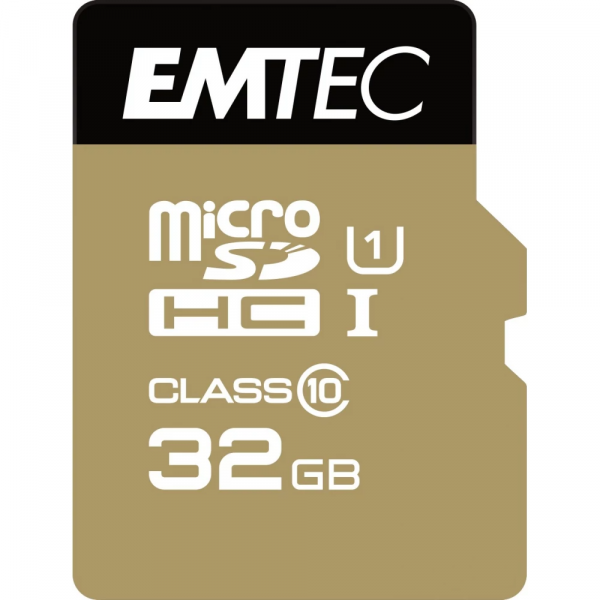 Emtec microSDHC Memory Card Elite Gold, 32Gb, Class 10 / UHS-1 U1 ECMSDM32GHC10GP