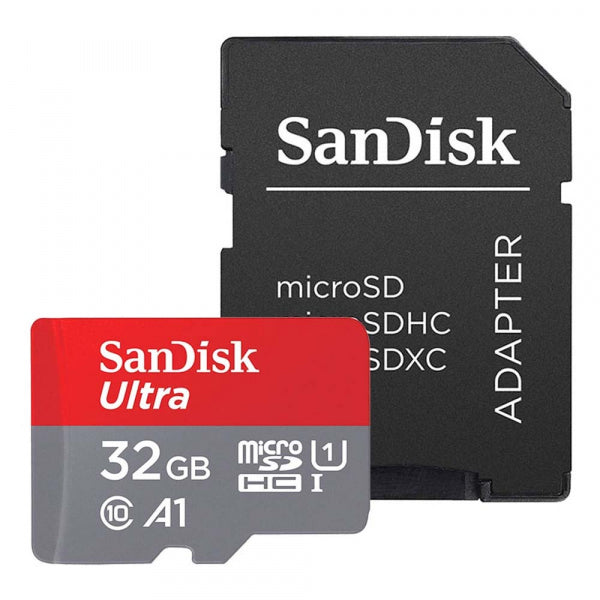 SanDisk microSDHC Memory Card Ultra Android A1 with Adapter, 32Gb, Class 10 / UHS-1 U1 SDSQUA4-032G-GN6MA