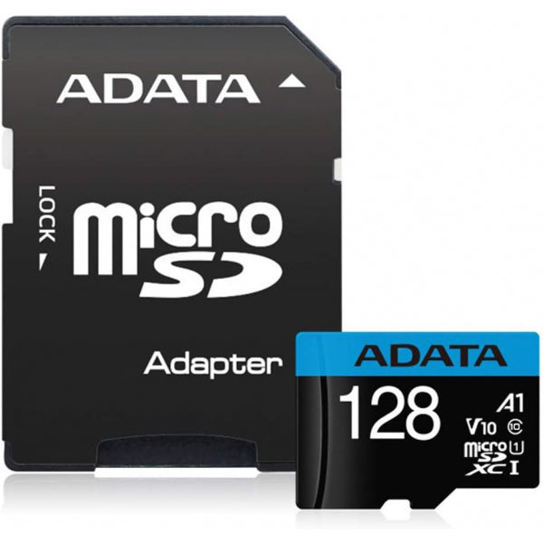 Adata microSDXC Memory Card Premier with Adapter, 128Gb, Class 10 / UHS-1 U1 AUSDX128GUICL10A1-RA1