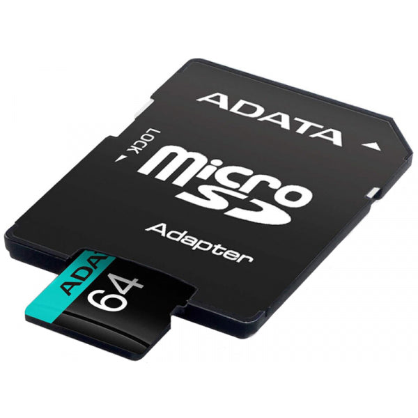 Adata microSDXC Memory Card Premier Pro with Adapter, 64Gb, Class 10 / UHS-1 U3 AUSDX64GUI3V30SA2-RA1