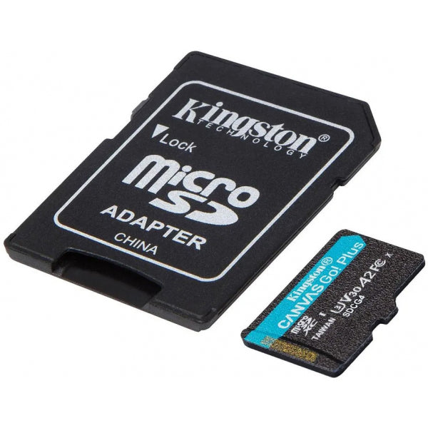 Kingston microSDXC Memory Card Canvas Go Plus Android A2 with Adapter, 128Gb, Class 10 / UHS-1 U3 SDCG4/128GB