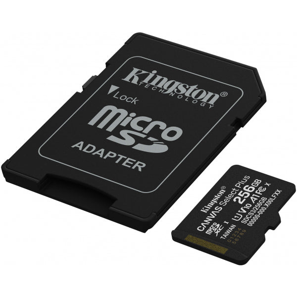 Kingston microSDXC Memory Card Canvas Select Plus Android A1 with Adapter, 256Gb, Class 10 / UHS-1 U1 SDCS3/256GB