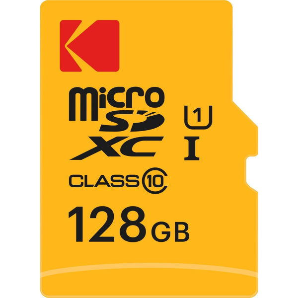 Kodak microSDXC Memory Card Premium Performance with Adapter, 128Gb, Class 10 / UHS-1 U1 EKMSDM128GXC10K