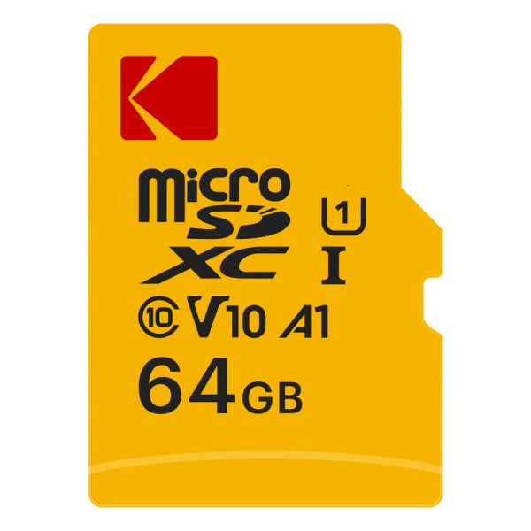 Kodak microSDXC Memory Card with Adapter, 64Gb, Class 10 / UHS-1 U1 EKMSDM64GXC10K