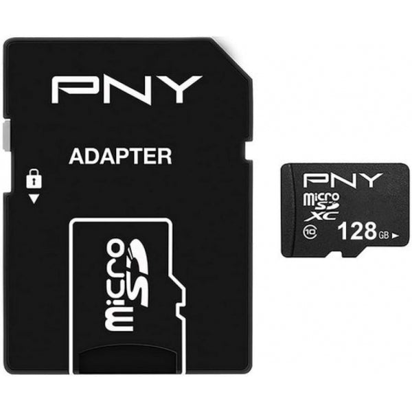 PNY microSDXC Memory Card Performance Plus with Adapter, 128Gb, Class 10 P-SDU12810PPL-GE