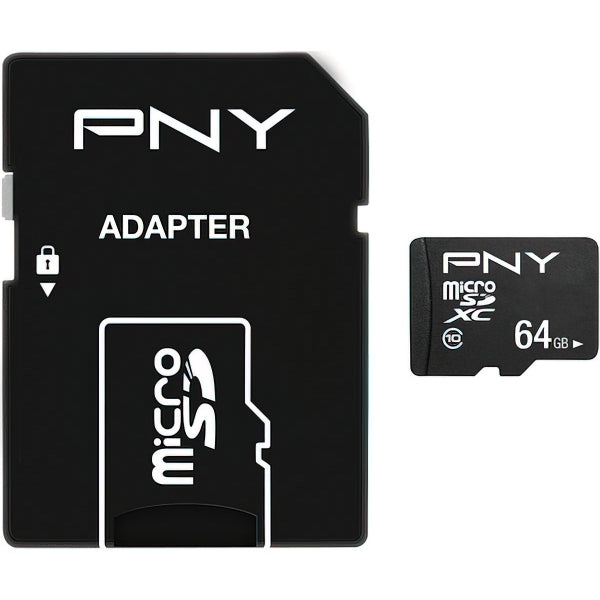 PNY microSDXC Memory Card Performance Plus with Adapter, 64Gb, Class 10 P-SDU64G10PPL-GE