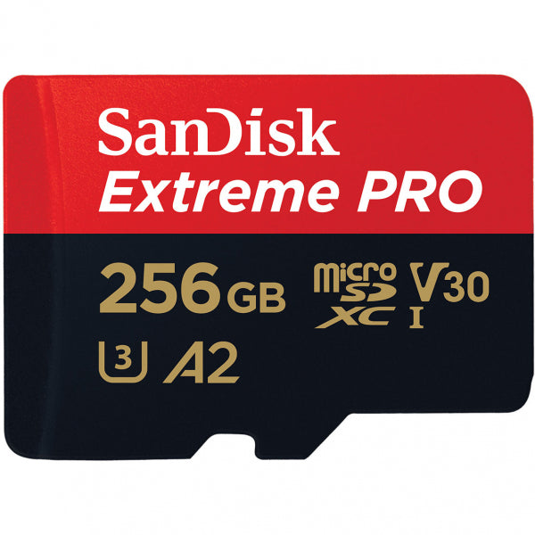 SanDisk microSDXC Memory Card Extreme Pro with Adapter, 256Gb, Class 10 / UHS-1 U3 SDSQXCD-256G-GN6MA