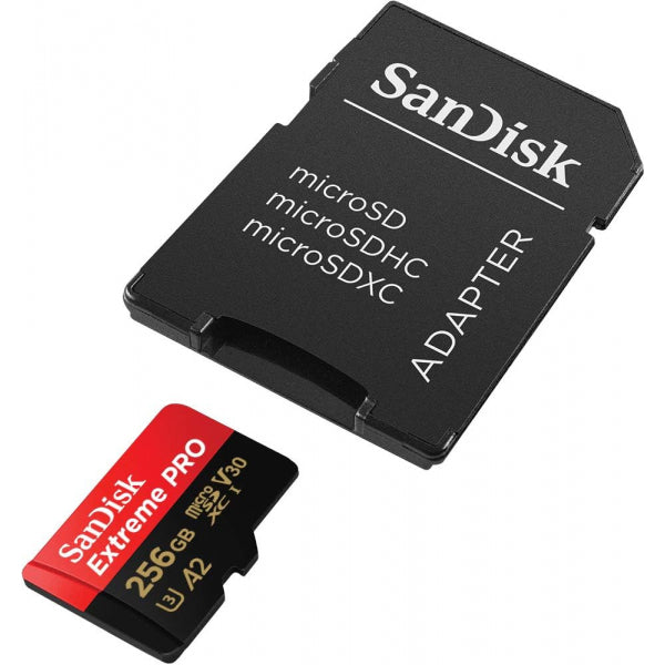 SanDisk microSDXC Memory Card Extreme Pro with Adapter, 256Gb, Class 10 / UHS-1 U3 SDSQXCD-256G-GN6MA