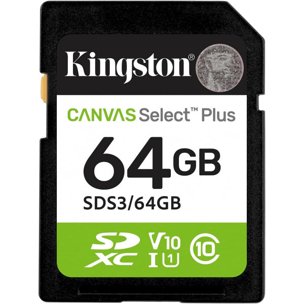 Kingston SDXC Memory Card Canvas Select Plus, 64Gb, Class 10 SDS3/64GB