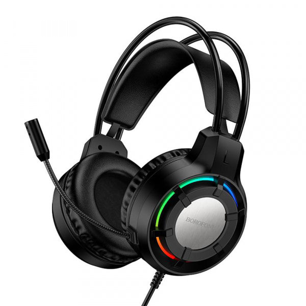 Borofone Gaming 3.5mm Headset BO112 Wave, RGB, 2m, Black