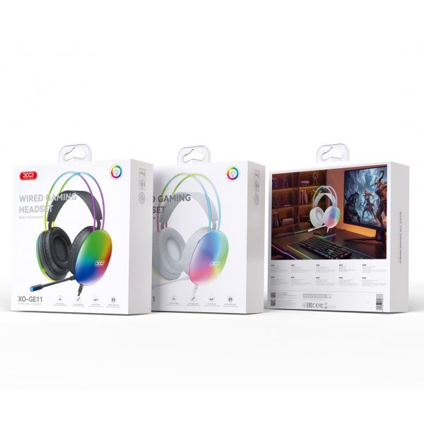 XO Design Gaming 3.5mm Headset GE11, RGB, Black