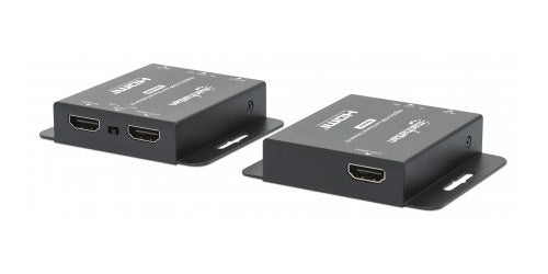 Manhattan Kit d’extension HDMI 4K sur Ethernet, étend 4K@30 Hz jusqu’à 40 m ou 1080p@60 Hz jusqu’à 70 m via câble Cat6, émetteur et récepteur, alimentation par câble (PoC), noir, garantie de 3 ans - vue 4