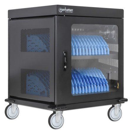 Manhattan Chariot de charge (armoire) 32 appareils, charge via adaptateurs secteur (EU) internes (installer les câbles d
