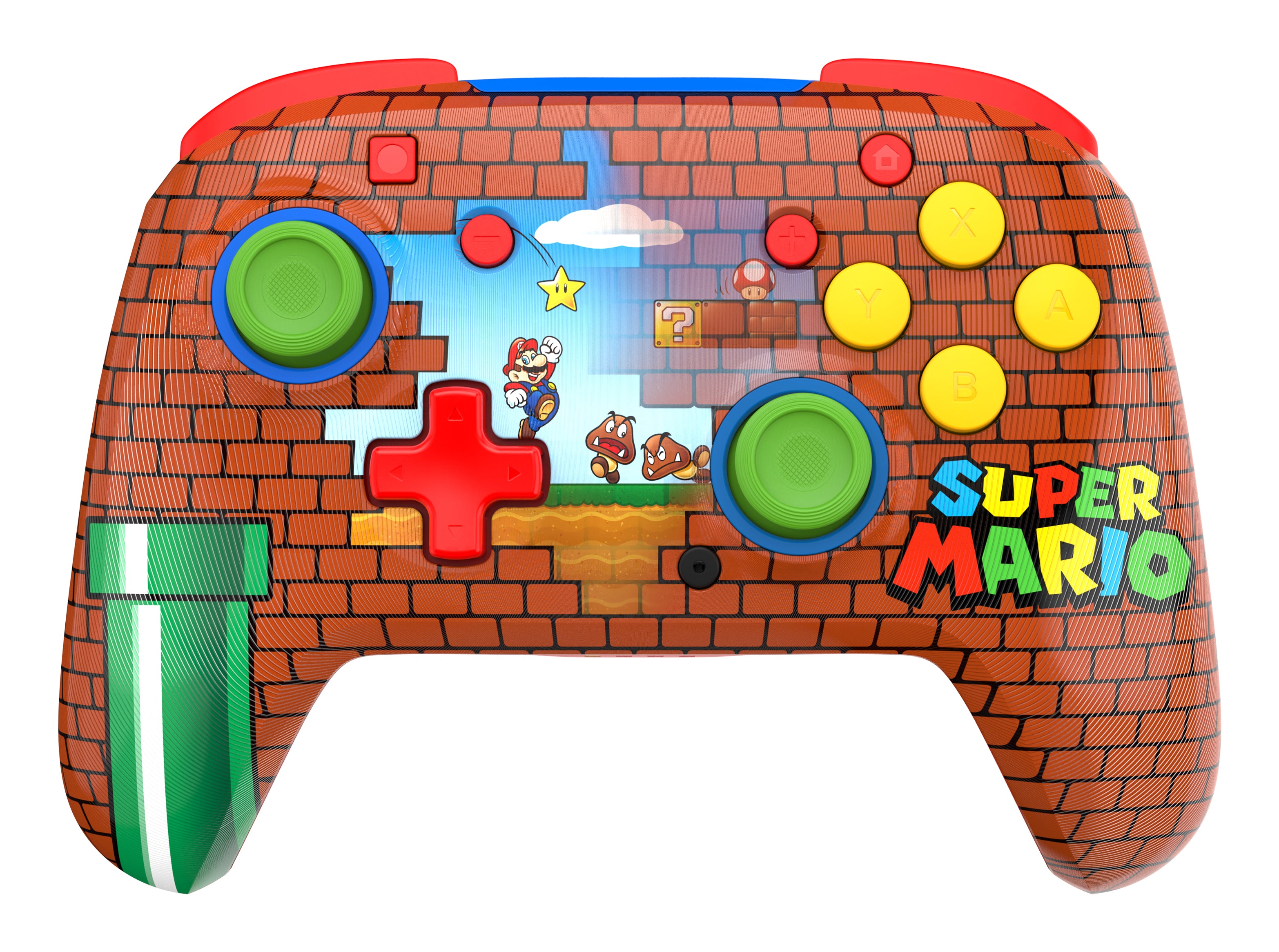 Turtle Beach Rematch Mario Brick Manette sans fil sous licence officielle Nintendo pour Nintendo Switch avec batterie rechargeable. Fonctionne aussi avec la Nintendo Switch 2 - Bouton C indisponible