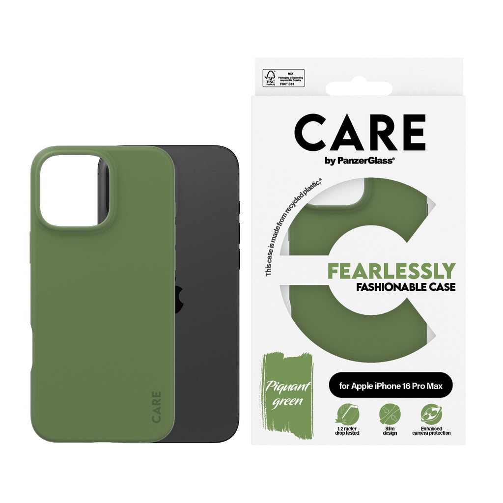 PanzerGlass CARE™ by ® Case Green iPhone 16 Pro Max coque de protection pour téléphones portables Housse Vert