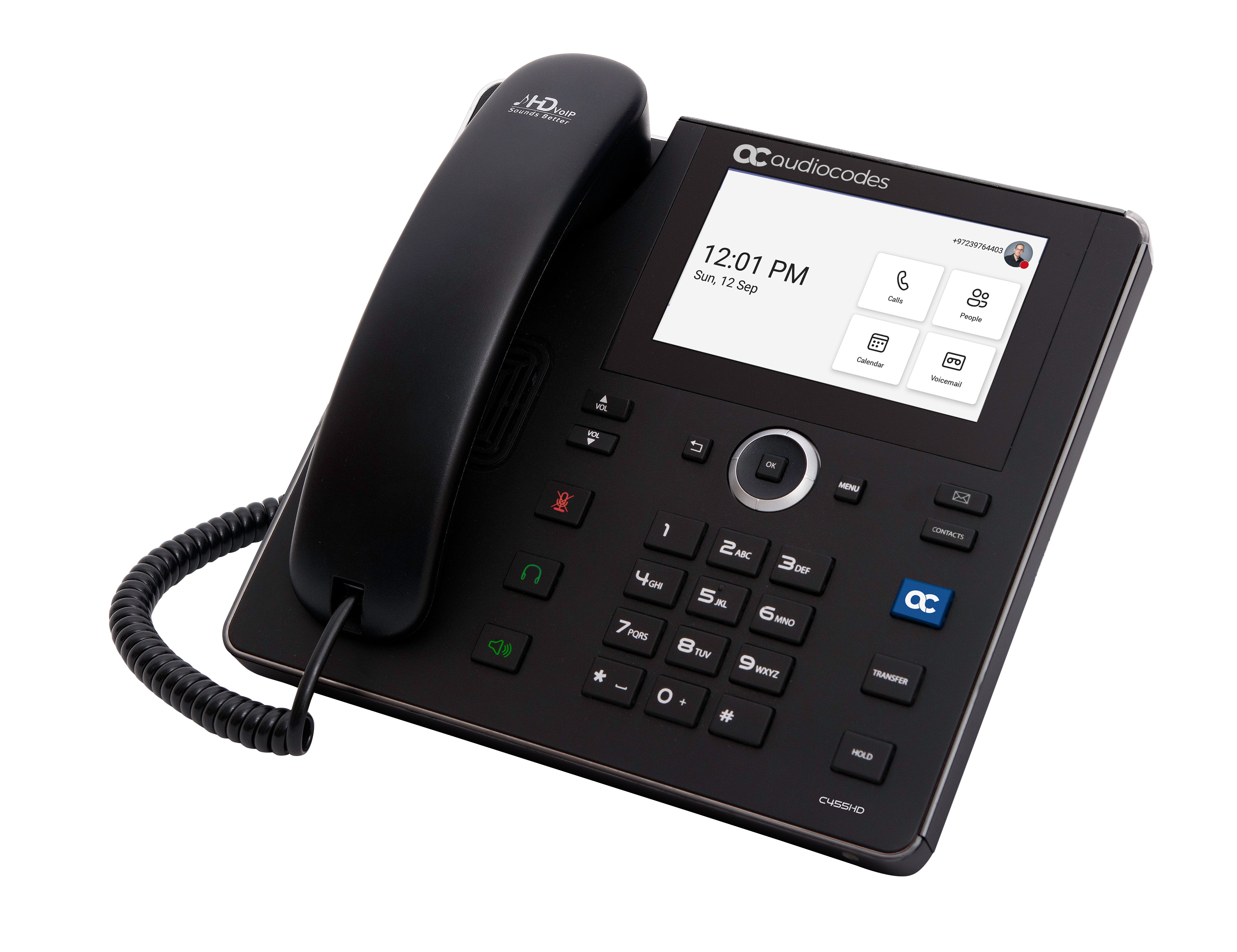 AudioCodes C455HD téléphone fixe Noir 8 lignes TFT Wifi