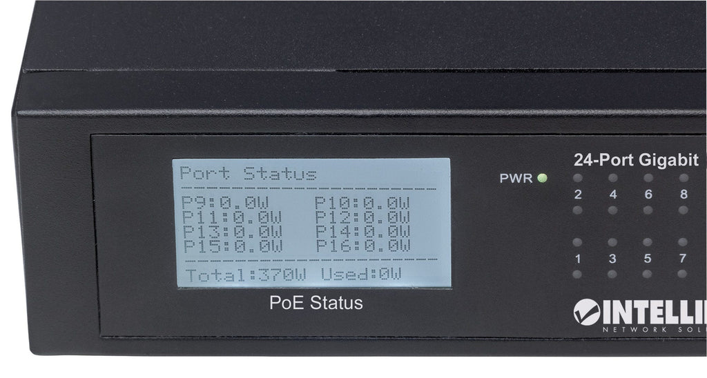 Intellinet 561242 Commutateur Réseau Non-géré Gigabit Ethernet PoE 24 Ports 1U Noir