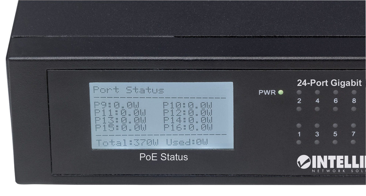 Intellinet 561242 Commutateur Réseau Non-géré Gigabit Ethernet PoE 24 Ports 1U Noir