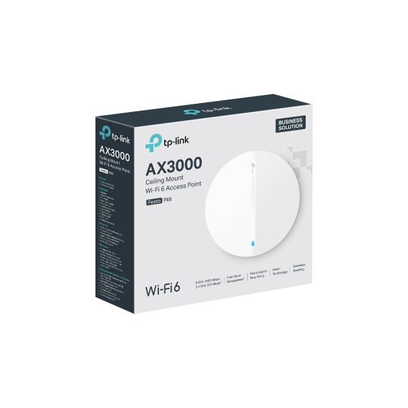 TP-Link Festa F65 Point d'Accès WiFi 3000 Mbit/s Blanc avec PoE