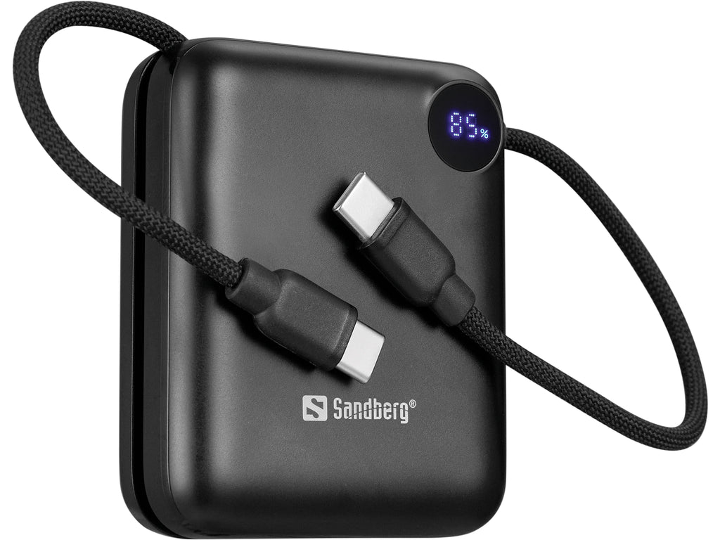 Sandberg 421-26 Powerbank 10000 mAh PD20W Connect, Batterie Externe LiPo, Noir