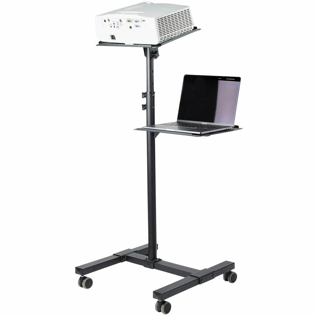StarTech.com Table Vidéoprojecteur et Ordinateur Portable, Support Robuste 2 Étagères, Ajustable en Hauteur, Chariot Mob