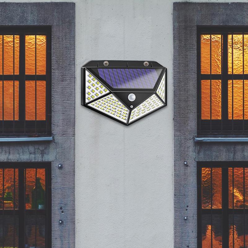 LAMPA SOLARNA Z CZUJNIKIEM RUCH I ZMIERZCHU 100LED