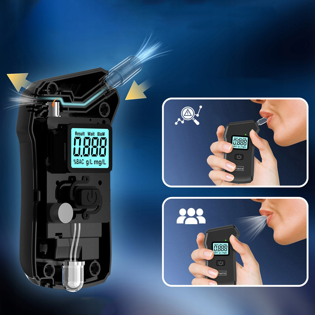 Alcootest numérique professionnel de police, alcootest domestique, lampe torche, 5 embouts, Zenwire MR806