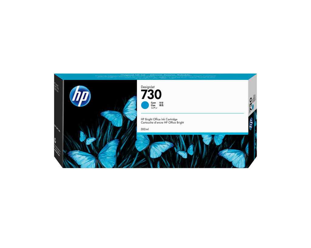 HP Cartouche d'encre 730 DesignJet Cyan, 300 ml