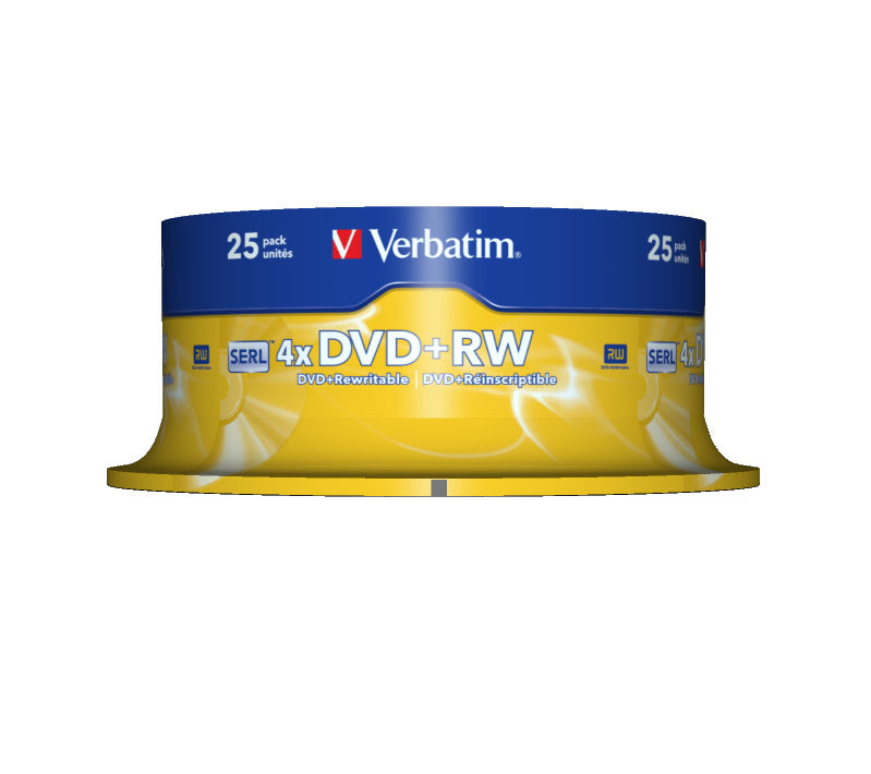 Verbatim DVD+RW Matt Silver 4,7 Go 25 pièce(s)