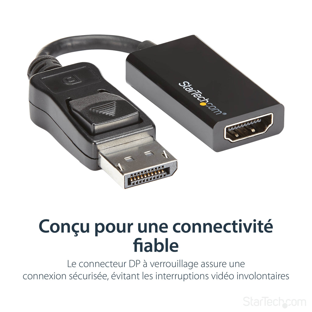 StarTech.com Adaptateur DisplayPort vers HDMI M/F Ultra HD 4K 60 Hz - Noir