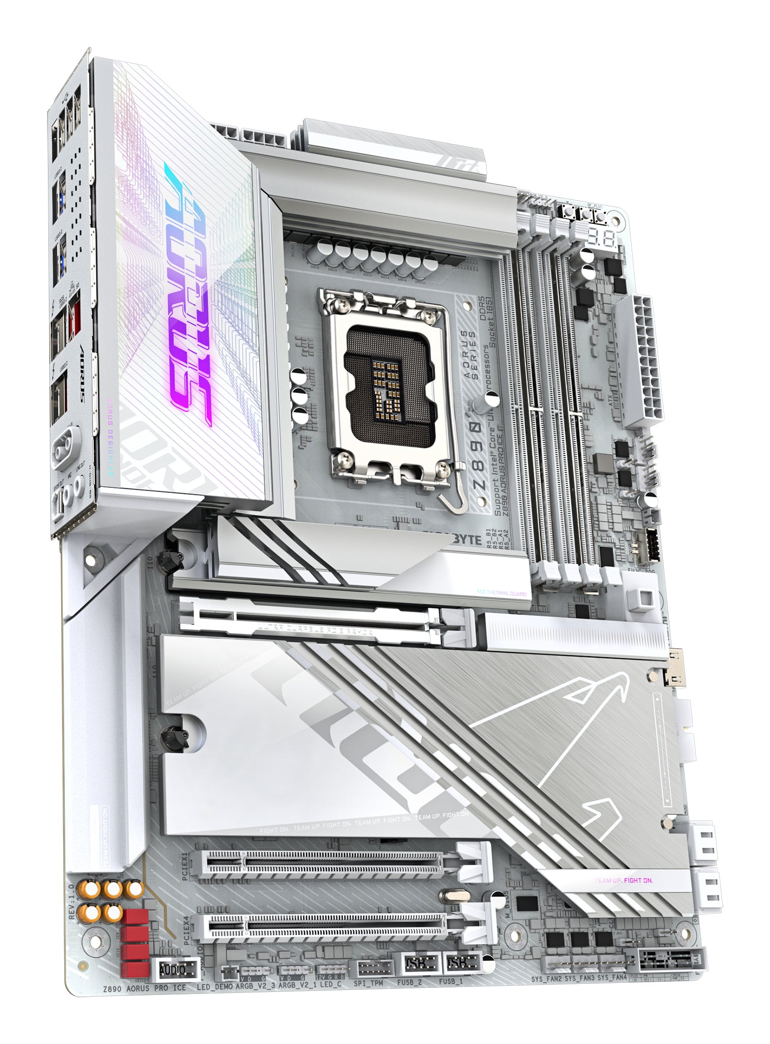 GIGABYTE Carte mère Z890 AORUS PRO ICE - Prend en charge les processeurs Intel Core Ultra (Série 2), VRM à 16+1+2 phases, jusqu'à 9500MHz DDR5 (OC), 1xPCIe 5.0 + 4xPCIe 4.0, Wi-Fi 7, LAN 5GbE, Thunderbolt 4