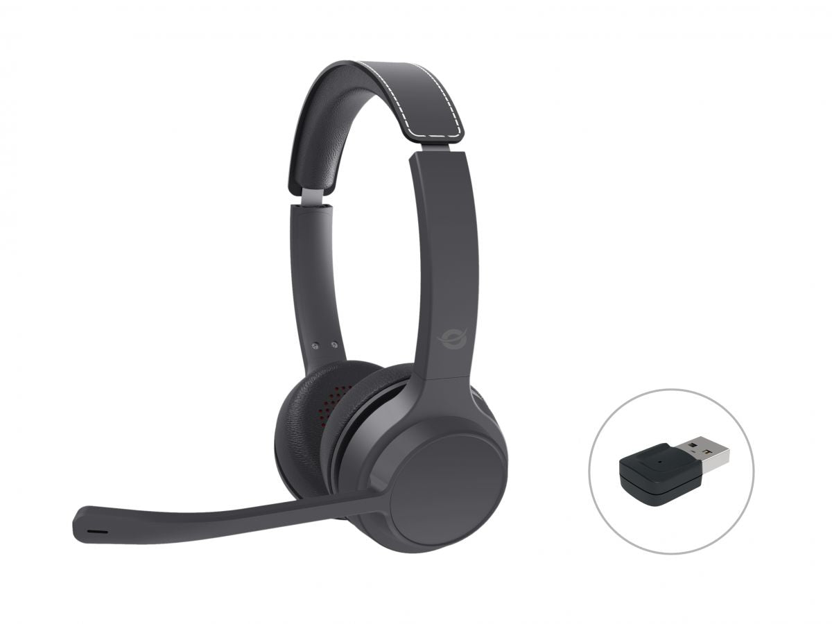 Conceptronic POLONA04BA Casque Bluetooth et Filaire, Arceau, USB Type-C, Noir