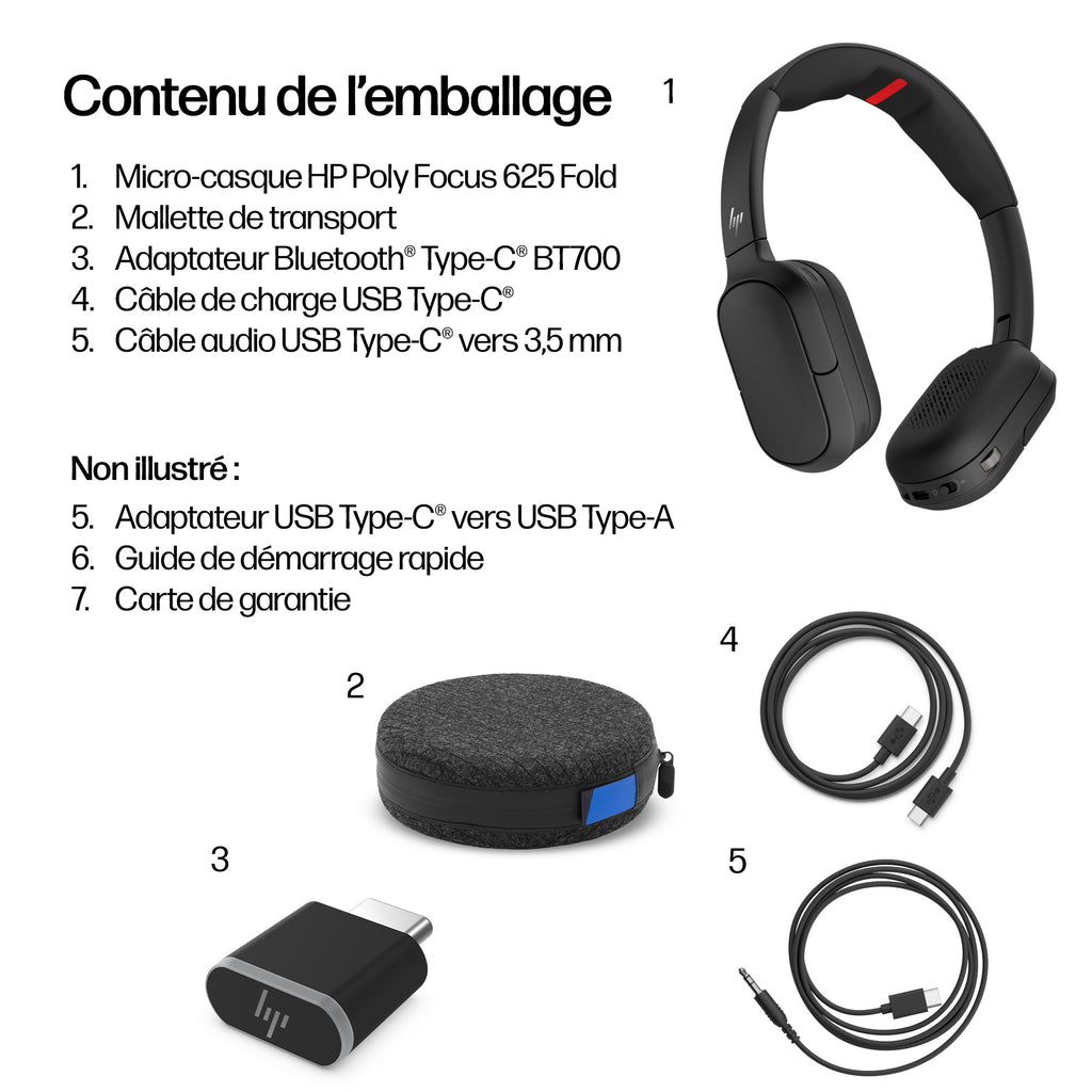 Casque Poly Focus 625 Fold Stereo