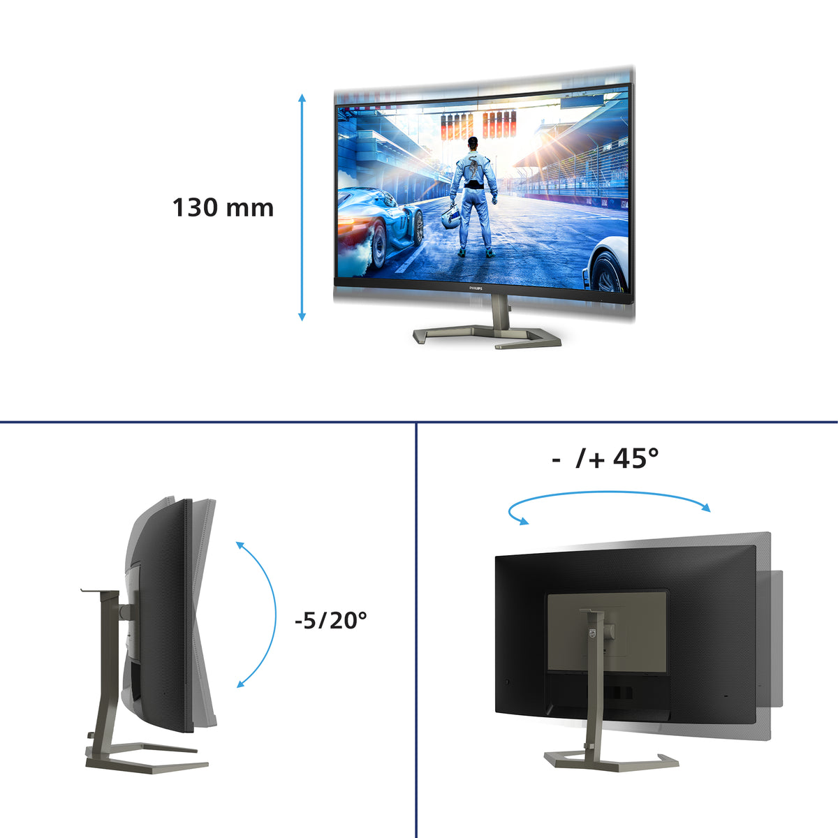Philips Momentum 32M1C5200W/00 écran plat de PC 80 cm (31.5") 1920 x 1080 pixels Full HD LCD Noir - vue 4