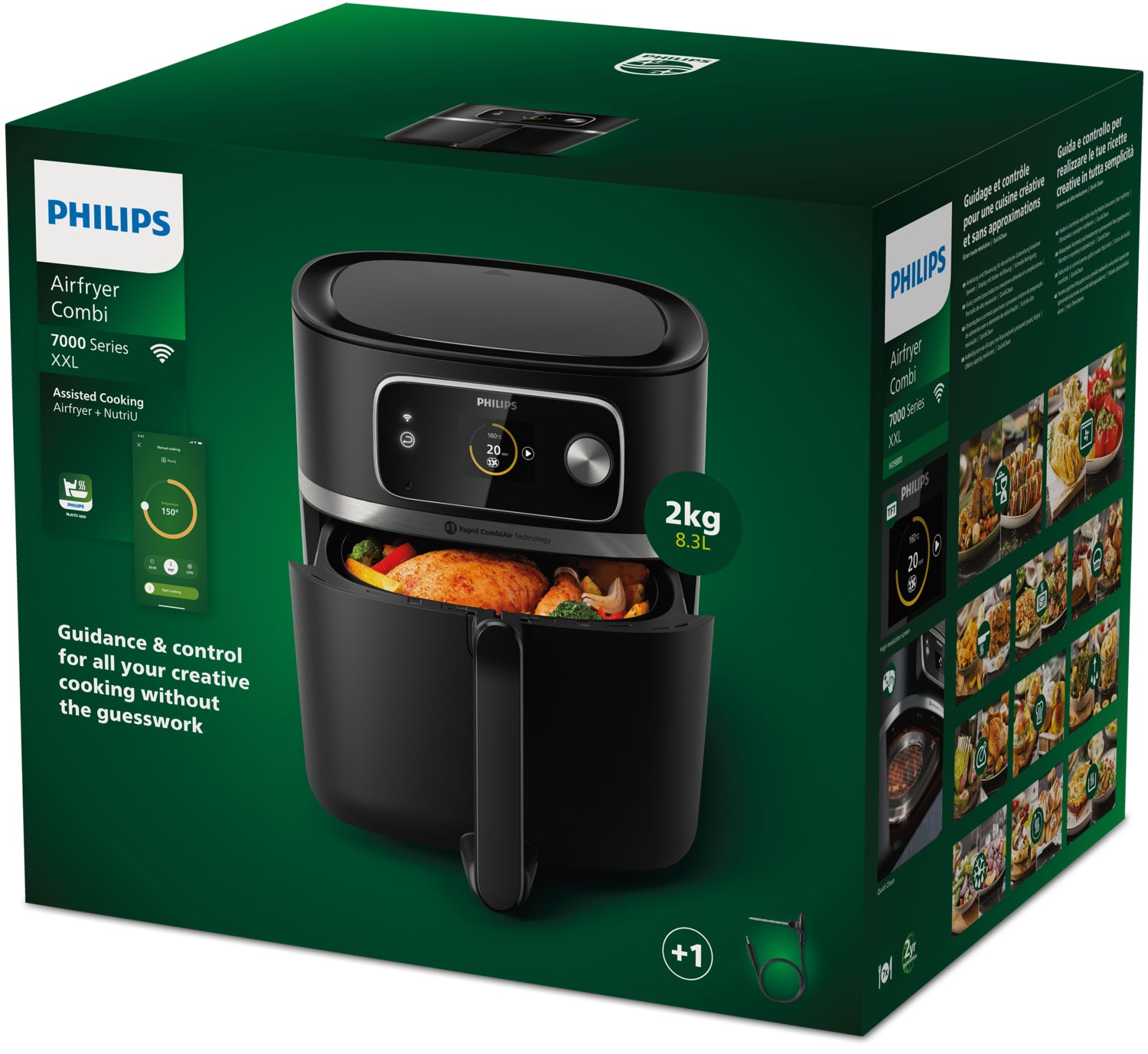 Philips 7000 series Série 7000 Connecté HD9880/90 Airfryer XXL 8,3L 22-en-1, Jusqu'à 7 portions
