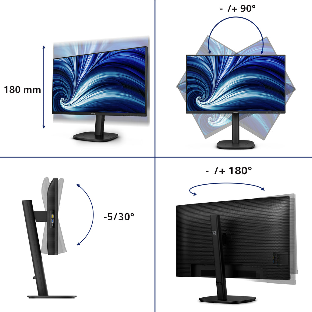 Philips 3000 series 24B2U3301D/00 Écran PC 24.1" WUXGA 1920 x 1200 LCD Noir