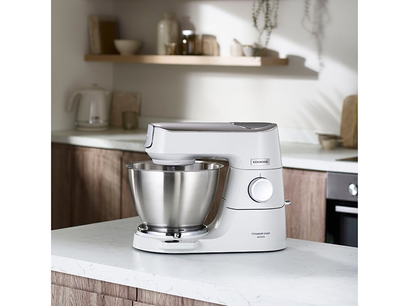 Kenwood KVC65.001WH Robot de Cuisine 1200 W, Bol 5 L en Acier Inoxydable, Blanc, Balances Intégrées