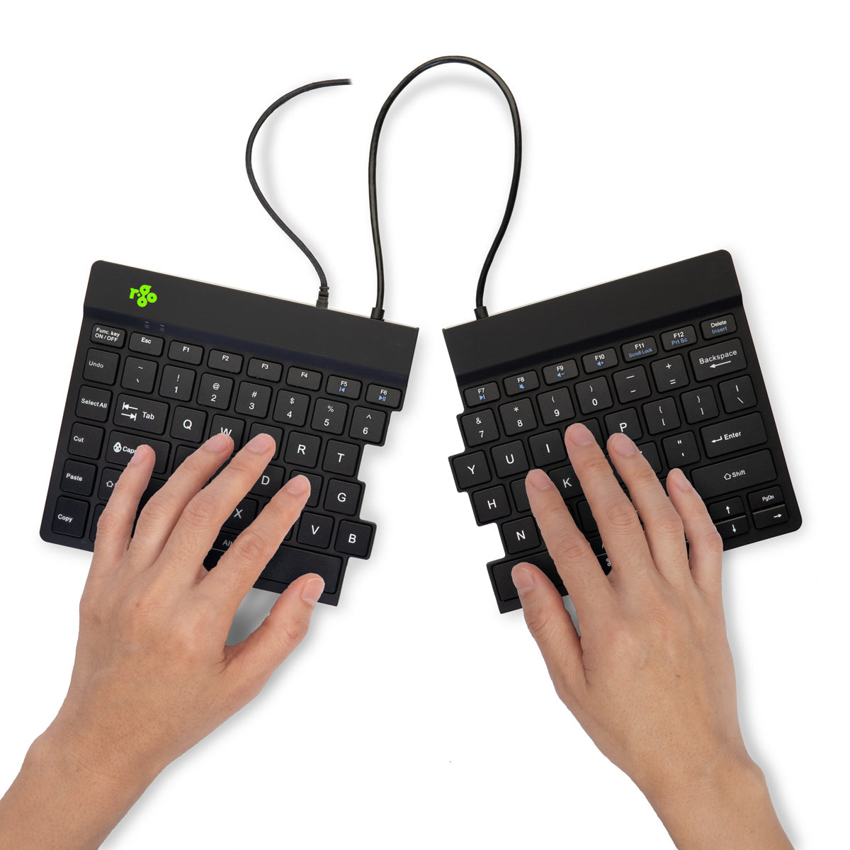 R-Go Tools Split Break v2 Clavier Ergonomique Divisé, QWERTY (US), Filaire, Noir